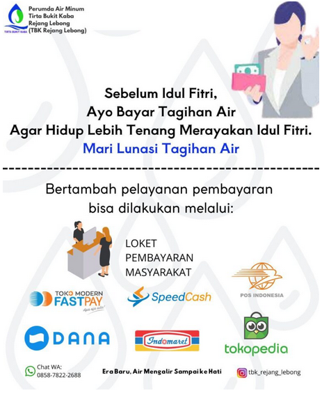 Sebelum Idul Fitri, Ayo Bayar Tagihan Air